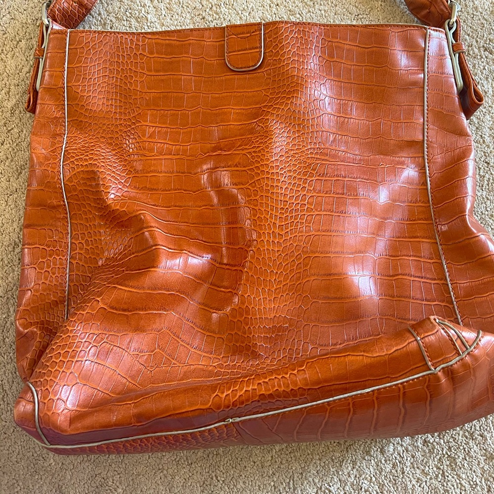 Large Orange Benetton. Tote bag.